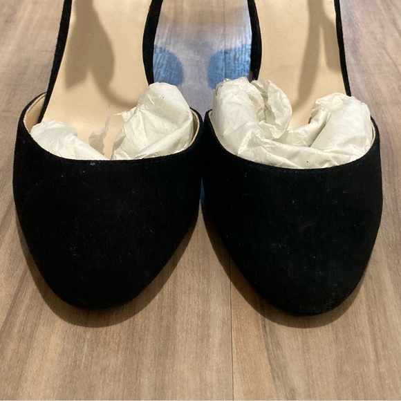 NINE WEST HOWLEY BLACK SUEDE SIZE 7 BNIB ANKLE STRAP STUNNING EVENING PUMP HEEL - Picture 8 of 13